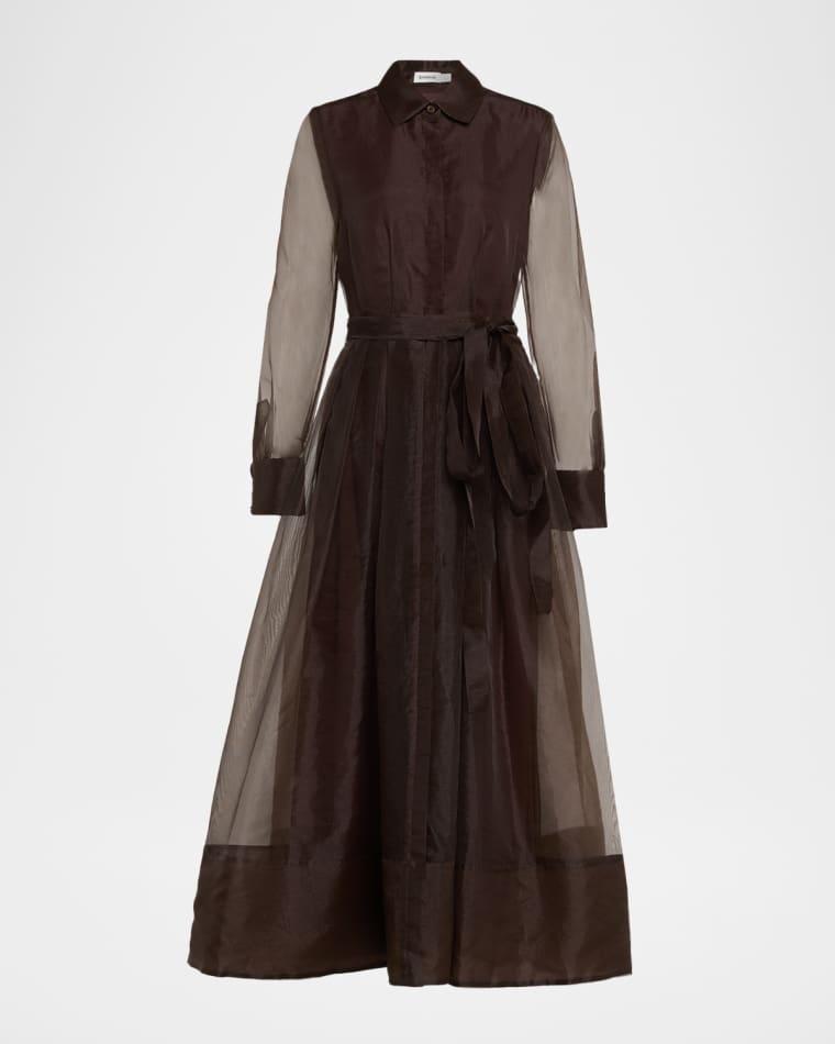 Montgomery Sheer Pleated Midi Shirtdress by SIMKHAI