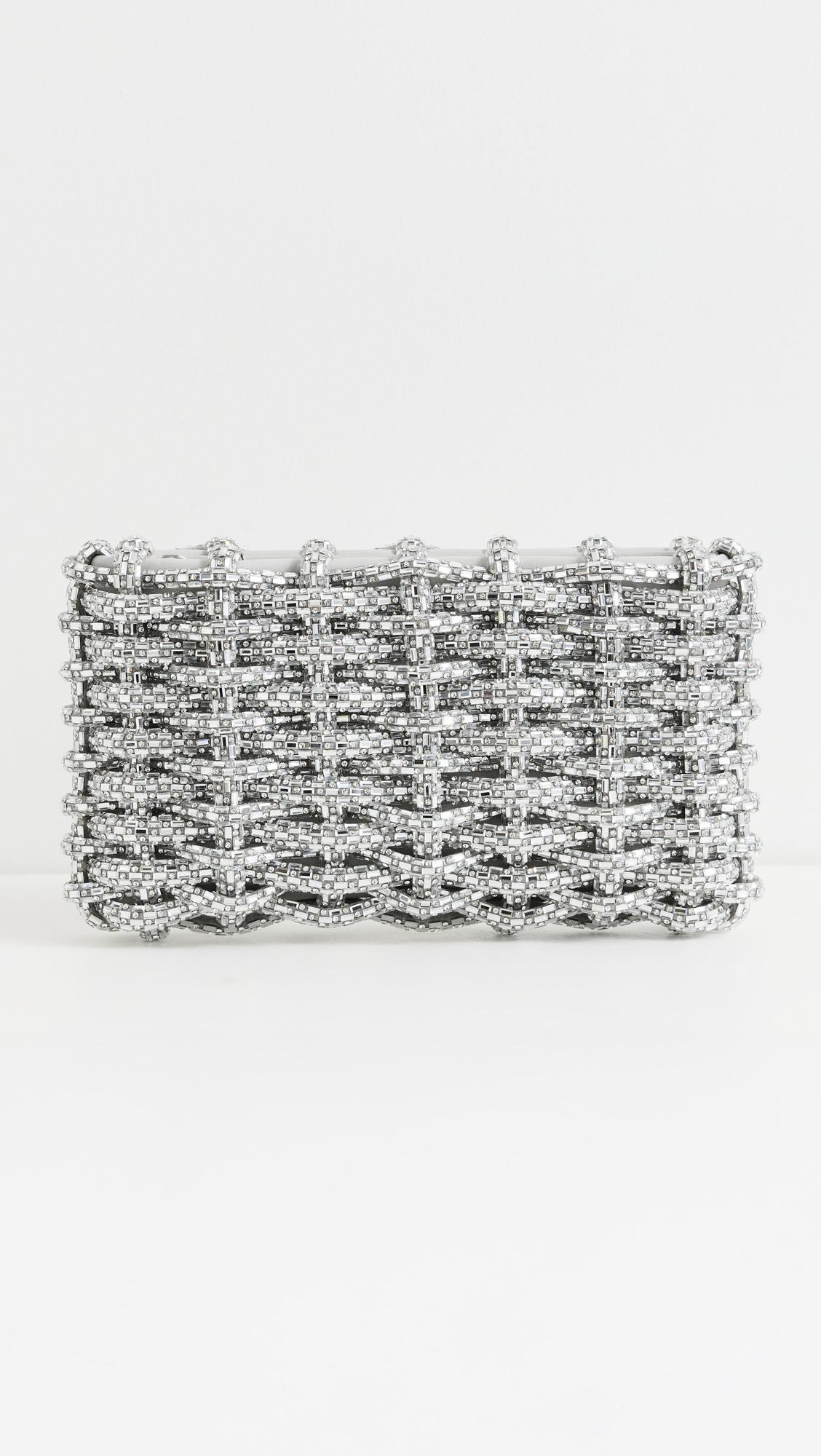 Morgan Woven Rhinestone Clutch by SIMKHAI