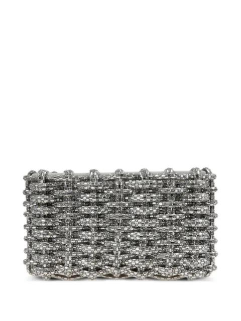 Morgan woven clutch bag by SIMKHAI