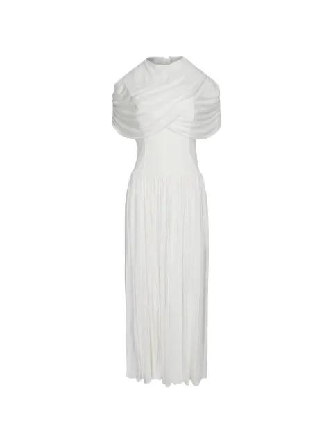 Nancie draped pleated maxi dress by SIMKHAI