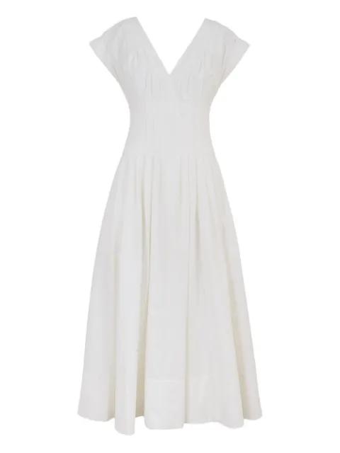 Nina V-neck pleated midi dress by SIMKHAI