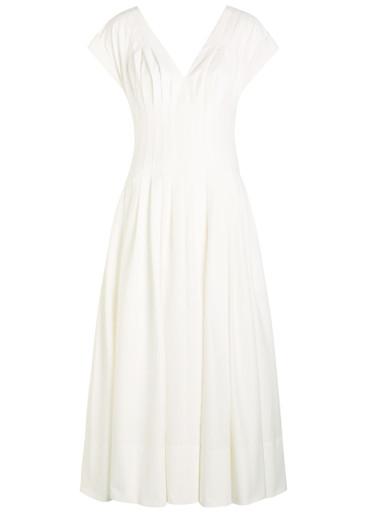 Nina pleated cotton-blend poplin midi dress by SIMKHAI