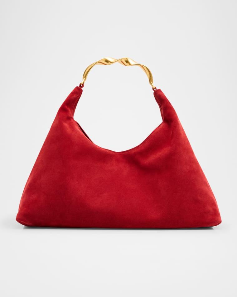 Nixi Suede Twist-Handle Hobo Bag by SIMKHAI
