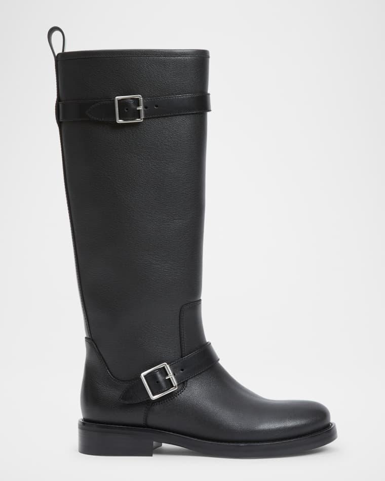 Noah Leather Buckle Knee-High Boots by SIMKHAI