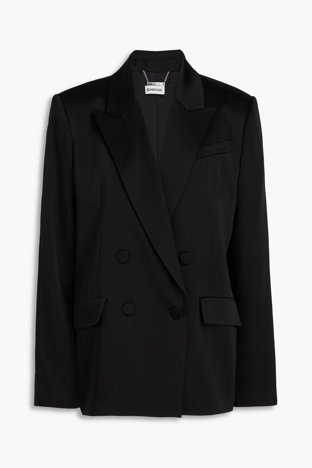 Norah double-breasted satin-crepe blazer by SIMKHAI