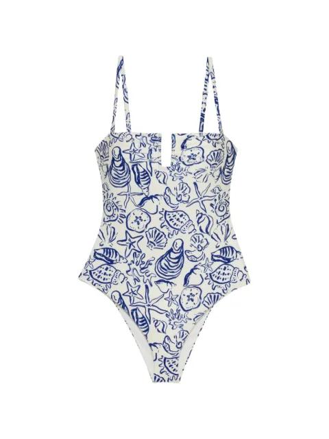 Ottilie seashell-print one-piece swimsuit by SIMKHAI