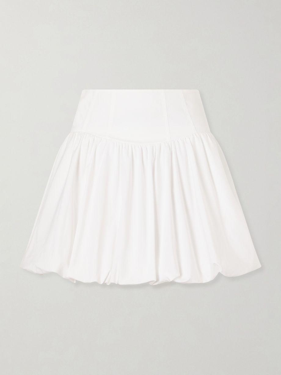 Pippa pleated cotton-blend poplin mini skirt by SIMKHAI