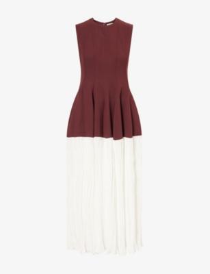 Raleigh Pleated Woven Midi Dress by SIMKHAI