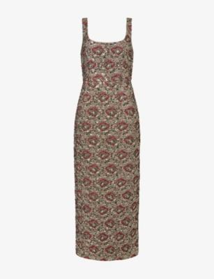 Ravenna Shoulder-Straps Stretch-Woven Midi Dress by SIMKHAI
