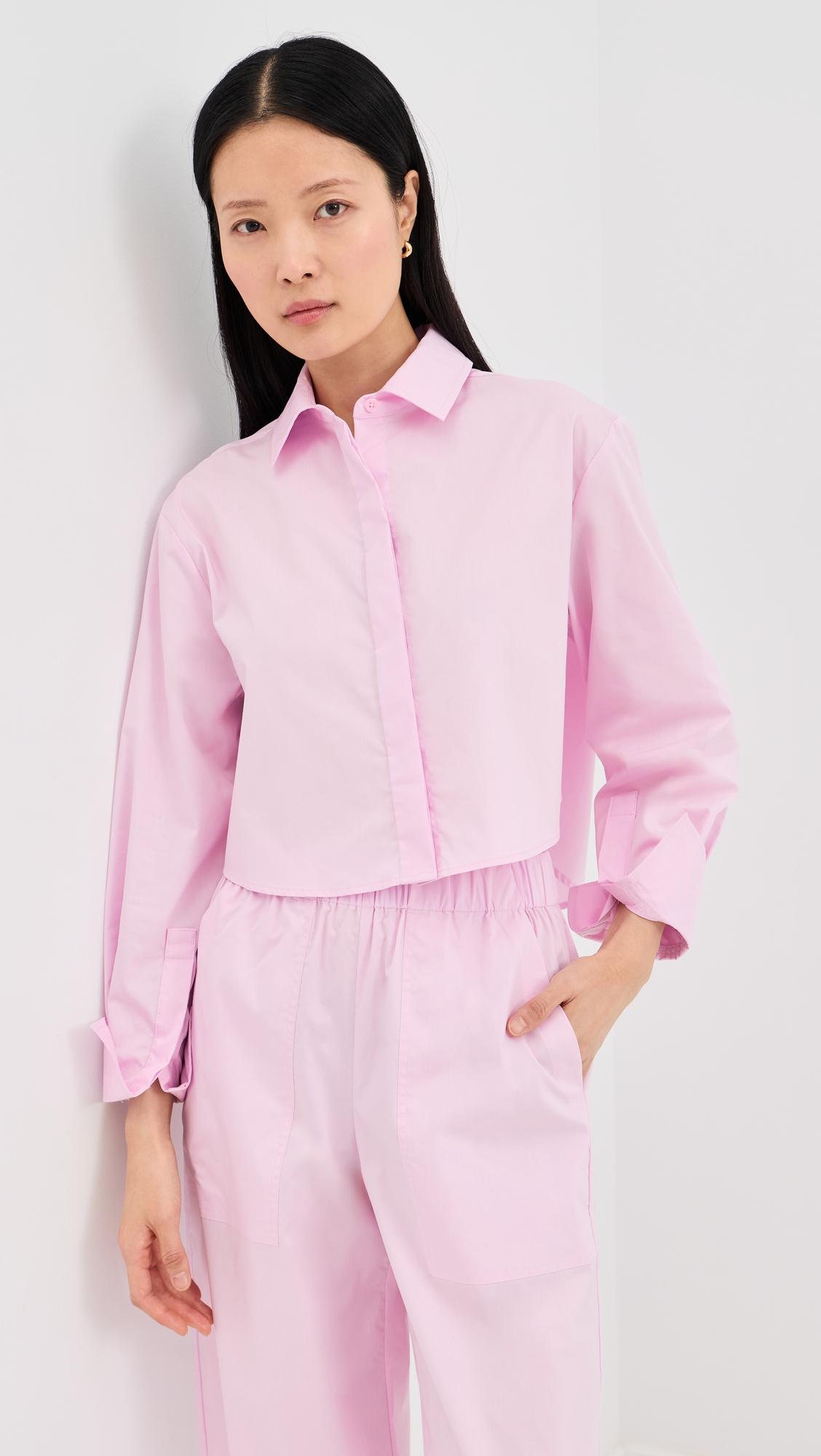 Renata Cropped Button Down Shirt by SIMKHAI