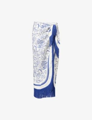 Russo Graphic-Print Linen-Blend Pareo by SIMKHAI