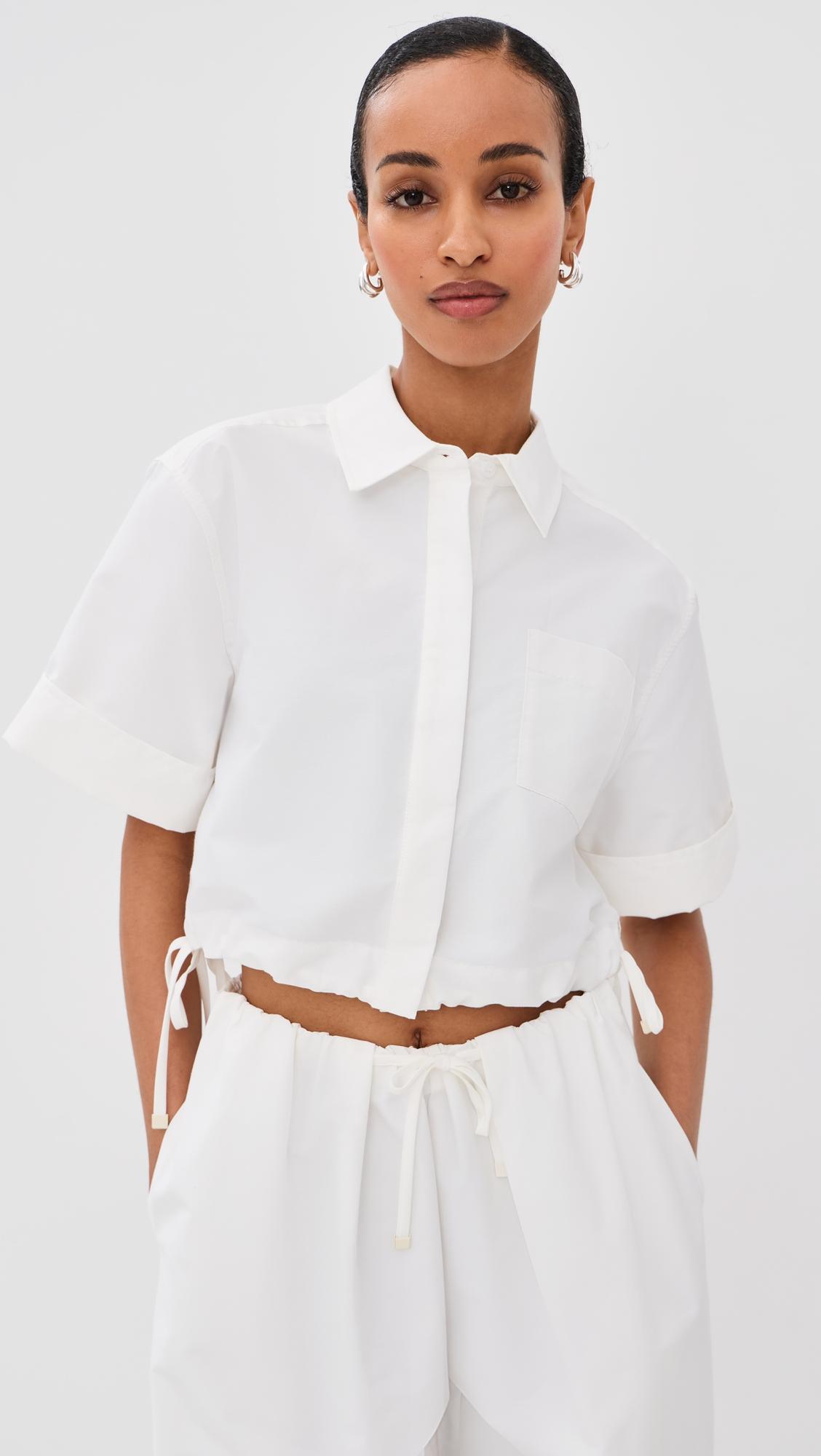 Ryett Cropped Button Down Shirt by SIMKHAI