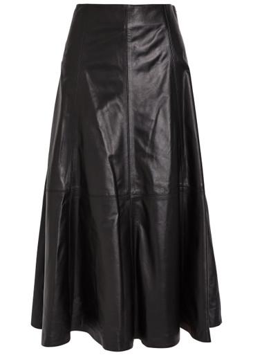 Ryma panelled leather midi skirt by SIMKHAI
