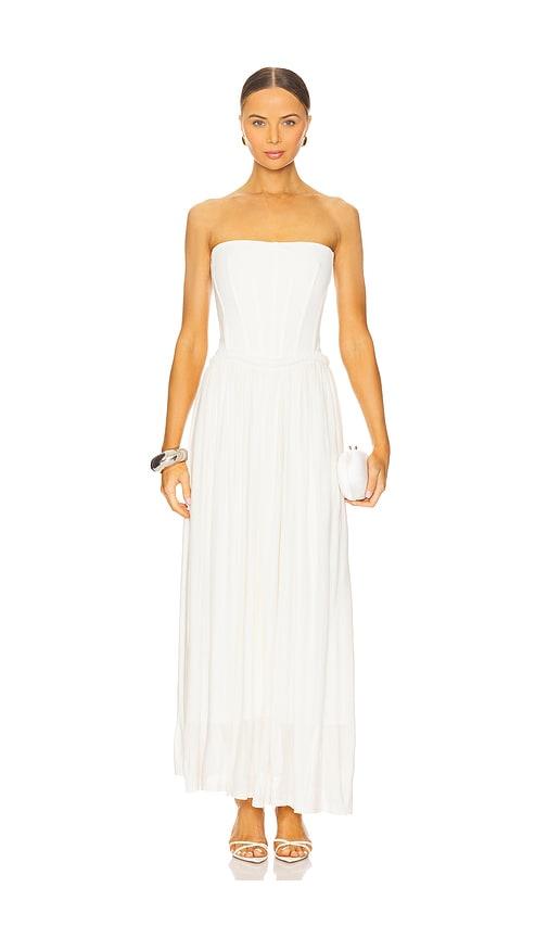 SIMKHAI Adalys Bustier Midi Dress in Ivory by SIMKHAI