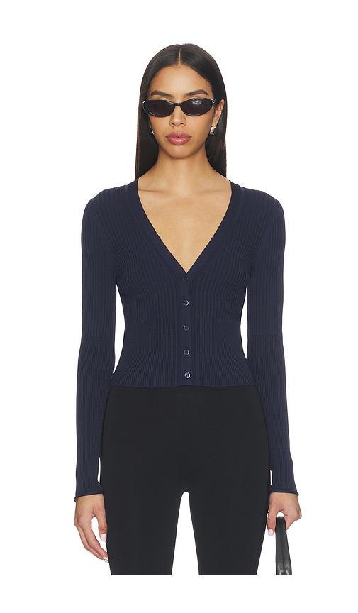 SIMKHAI Ailany Cardigan in Navy by SIMKHAI