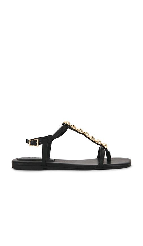 SIMKHAI Amaya Leather Thong Flat Sandal in Black by SIMKHAI
