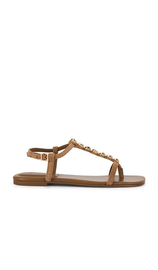 SIMKHAI Amaya Suede Thong Flat Sandal in Tan by SIMKHAI