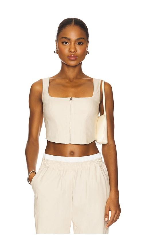 SIMKHAI Anderson Bustier Top in Beige by SIMKHAI