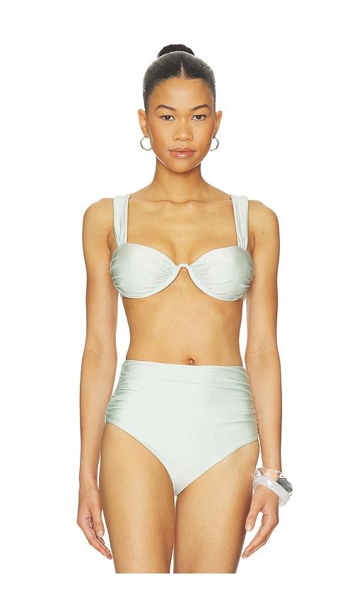 SIMKHAI Anniston Bikini Top in Mint by SIMKHAI