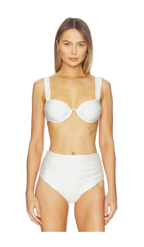 SIMKHAI Anniston Bikini Top in White by SIMKHAI