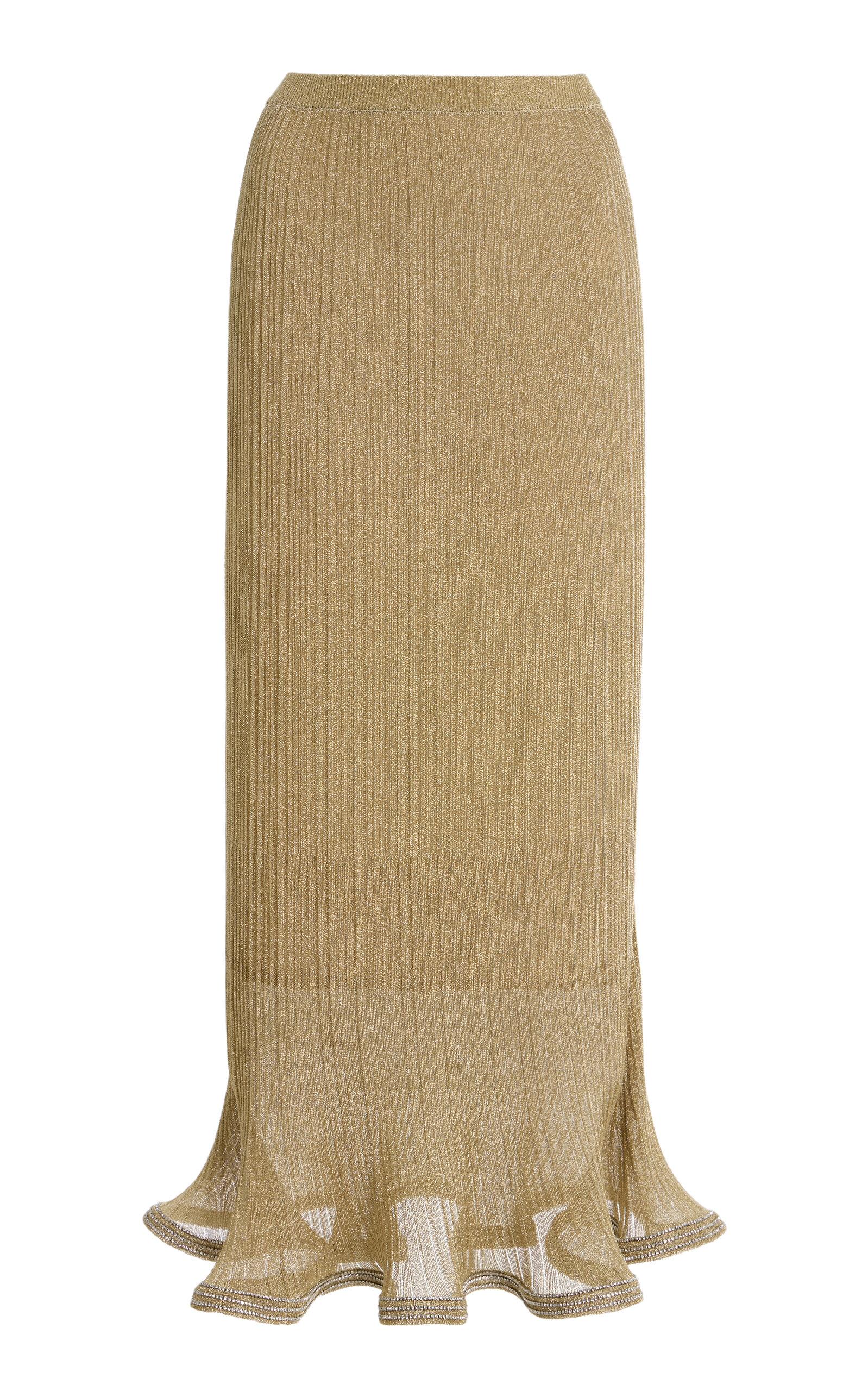 SIMKHAI Brighton Metallic Plisse Midi Skirt - Moda Operandi by SIMKHAI