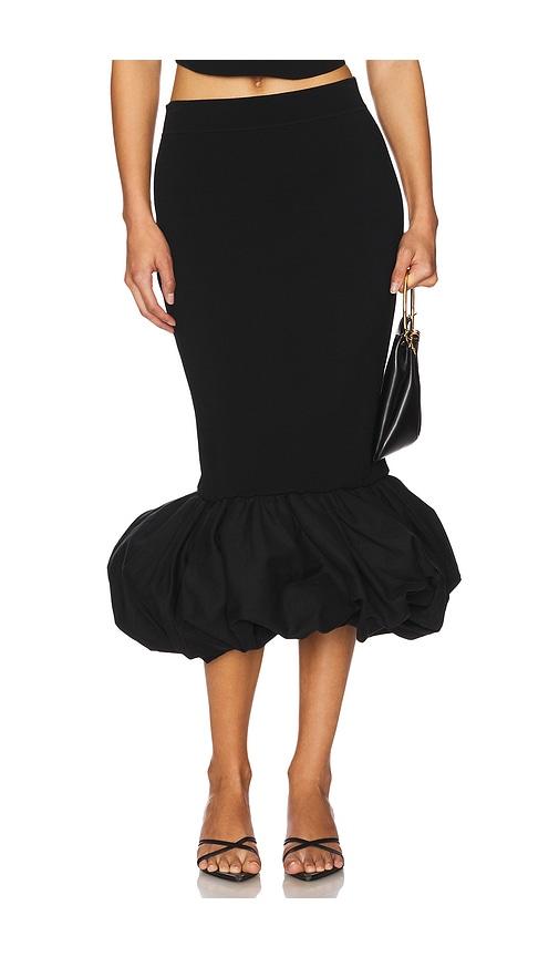 SIMKHAI Camille Midi Skirt in Black by SIMKHAI