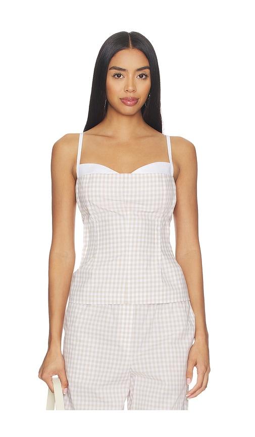 SIMKHAI Charlee Bustier Top in Beige by SIMKHAI