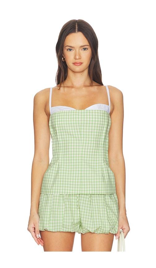 SIMKHAI Charlee Bustier Top in Green by SIMKHAI