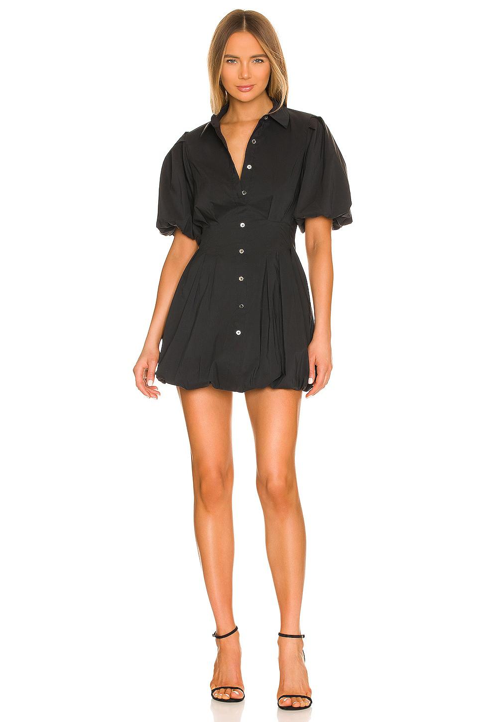 SIMKHAI Cleo Poplin Dress in Black by SIMKHAI