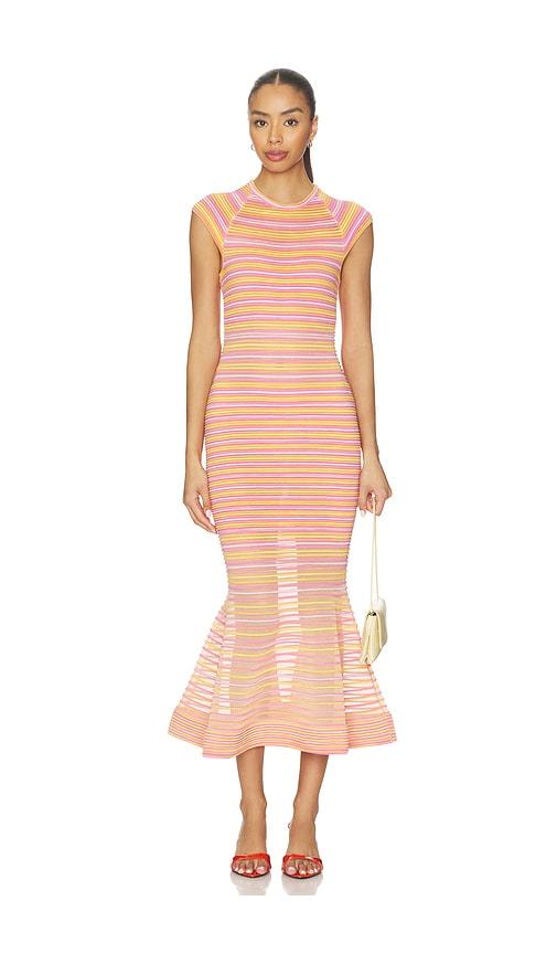 SIMKHAI Danica Knit Midi Dress in Peach by SIMKHAI