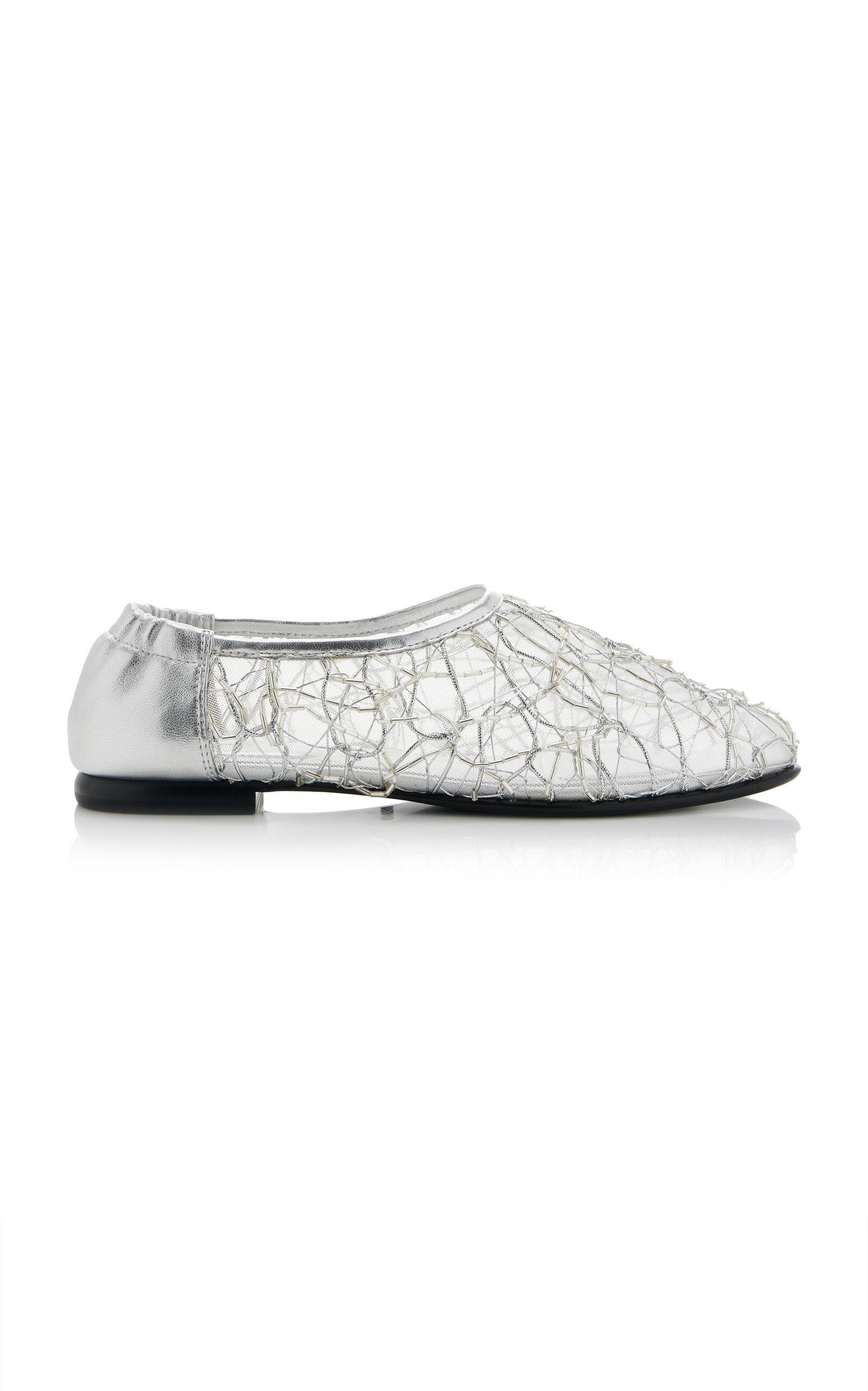 SIMKHAI Eden Embroidered Metallic Ballet Flats - Moda Operandi by SIMKHAI