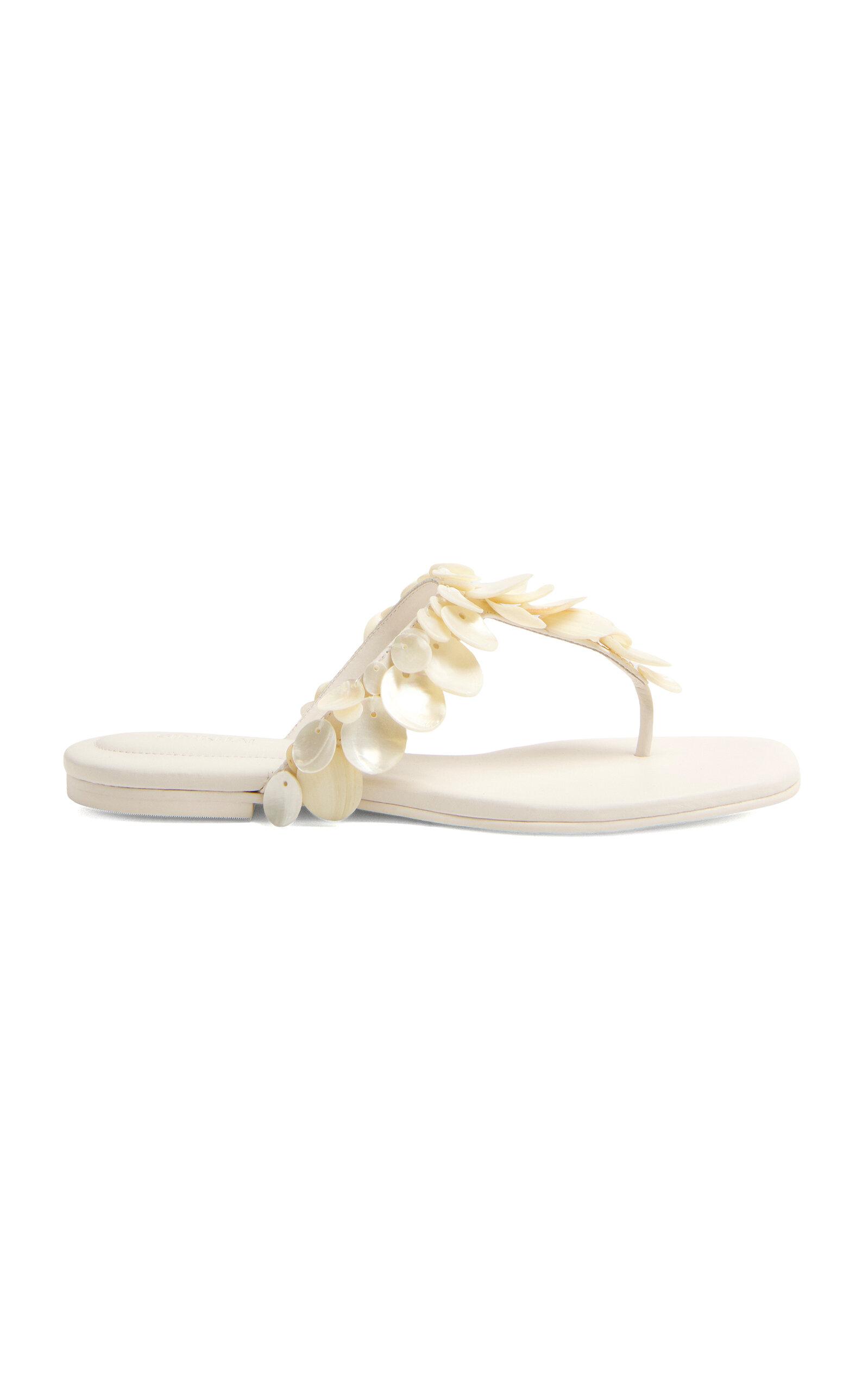SIMKHAI Elin Shell Beaded Thong Sandal - Moda Operandi by SIMKHAI