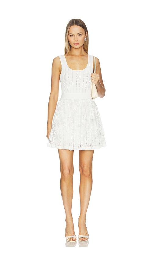 SIMKHAI Ellis Knit Lace Mini Dress in Ivory by SIMKHAI