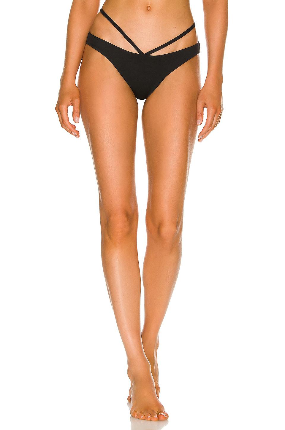 SIMKHAI Emmalynn Bikini Bottom in Black by SIMKHAI