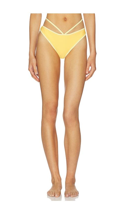 SIMKHAI Emmalynn Strappy Bikini Bottom in Yellow by SIMKHAI
