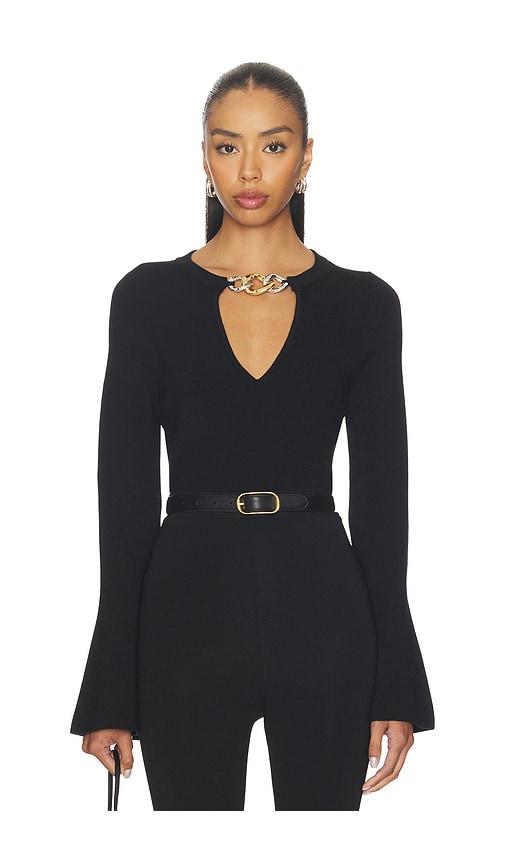 SIMKHAI Evren Long Sleeve Top in Black by SIMKHAI