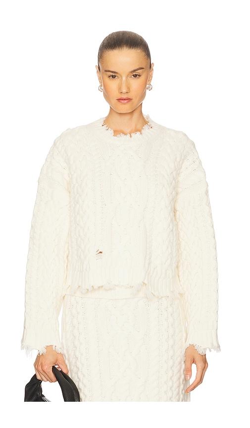 SIMKHAI Feliz Cropped Sweater in Ivory by SIMKHAI