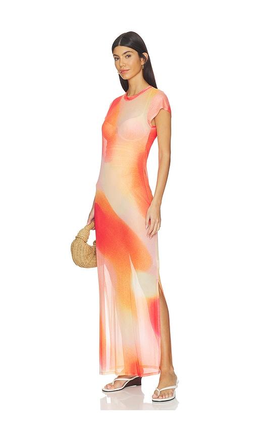 SIMKHAI Fia Midi Dress in Orange,Red by SIMKHAI