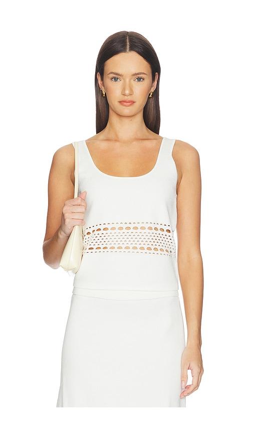 SIMKHAI Fitzgerald Open Stitch Knit Tank in Ivory by SIMKHAI