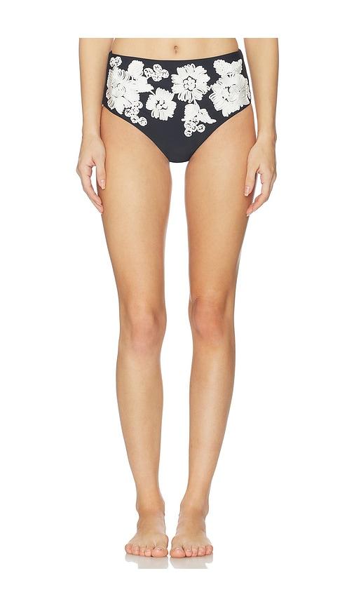 SIMKHAI Francie High Rise Bikini Bottom in Black by SIMKHAI