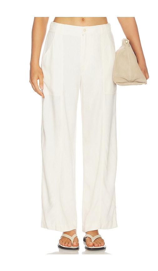 SIMKHAI Langston Linen Utility Pant in Ivory by SIMKHAI