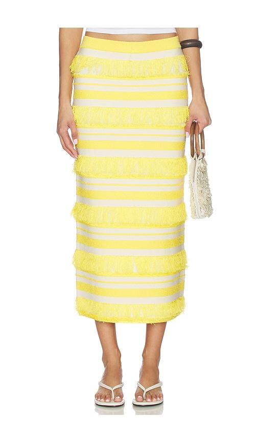 SIMKHAI Lula Knit Midi Skirt in Yellow by SIMKHAI