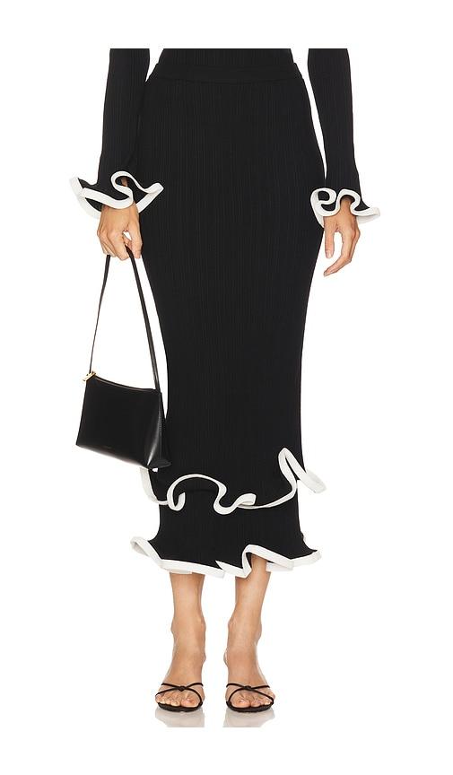 SIMKHAI Millie Midi Skirt in Black by SIMKHAI