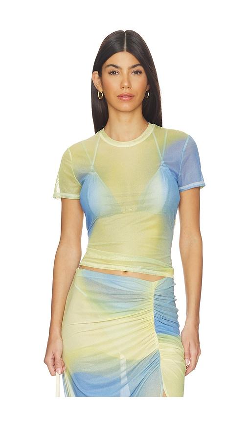 SIMKHAI Murry Top in Blue,Yellow by SIMKHAI
