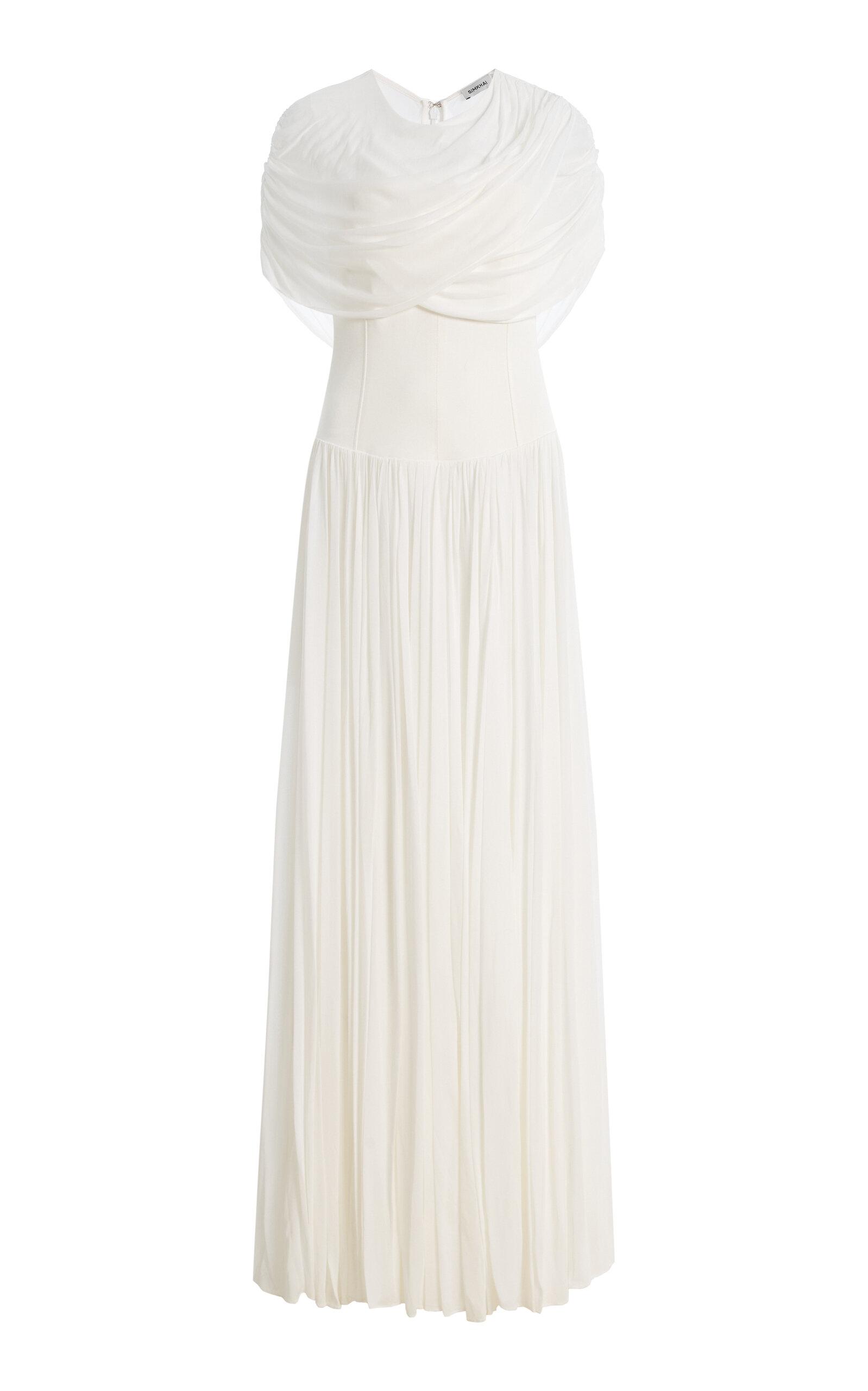 SIMKHAI Nancie Draped Jersey Cape Midi Dress - Moda Operandi by SIMKHAI