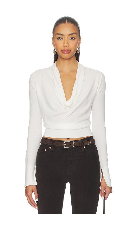 SIMKHAI Natia Cowl Neck Top in Ivory by SIMKHAI