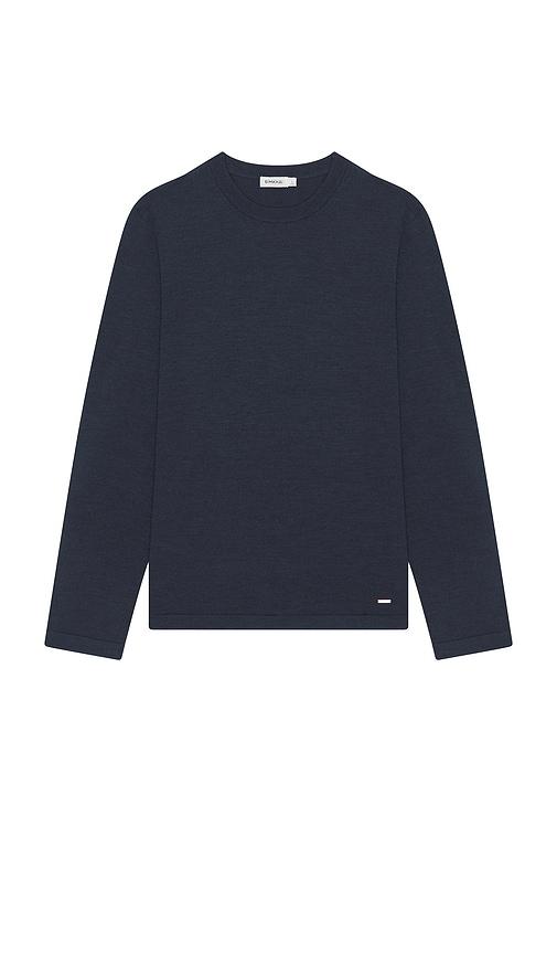 SIMKHAI Peter Long Sleeve Pullover Sweater in Navy by SIMKHAI