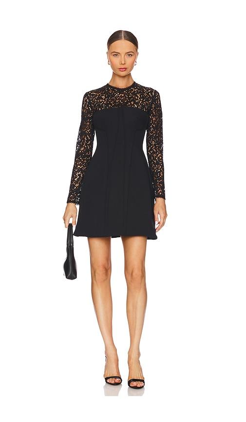SIMKHAI Primm Long Sleeve Mini Dress in Black by SIMKHAI