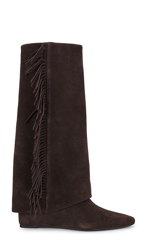 SIMKHAI Quinn Fringe Boot in Chocolate by SIMKHAI