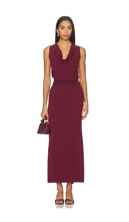 SIMKHAI Ramona Midi Dress in Burgundy by SIMKHAI